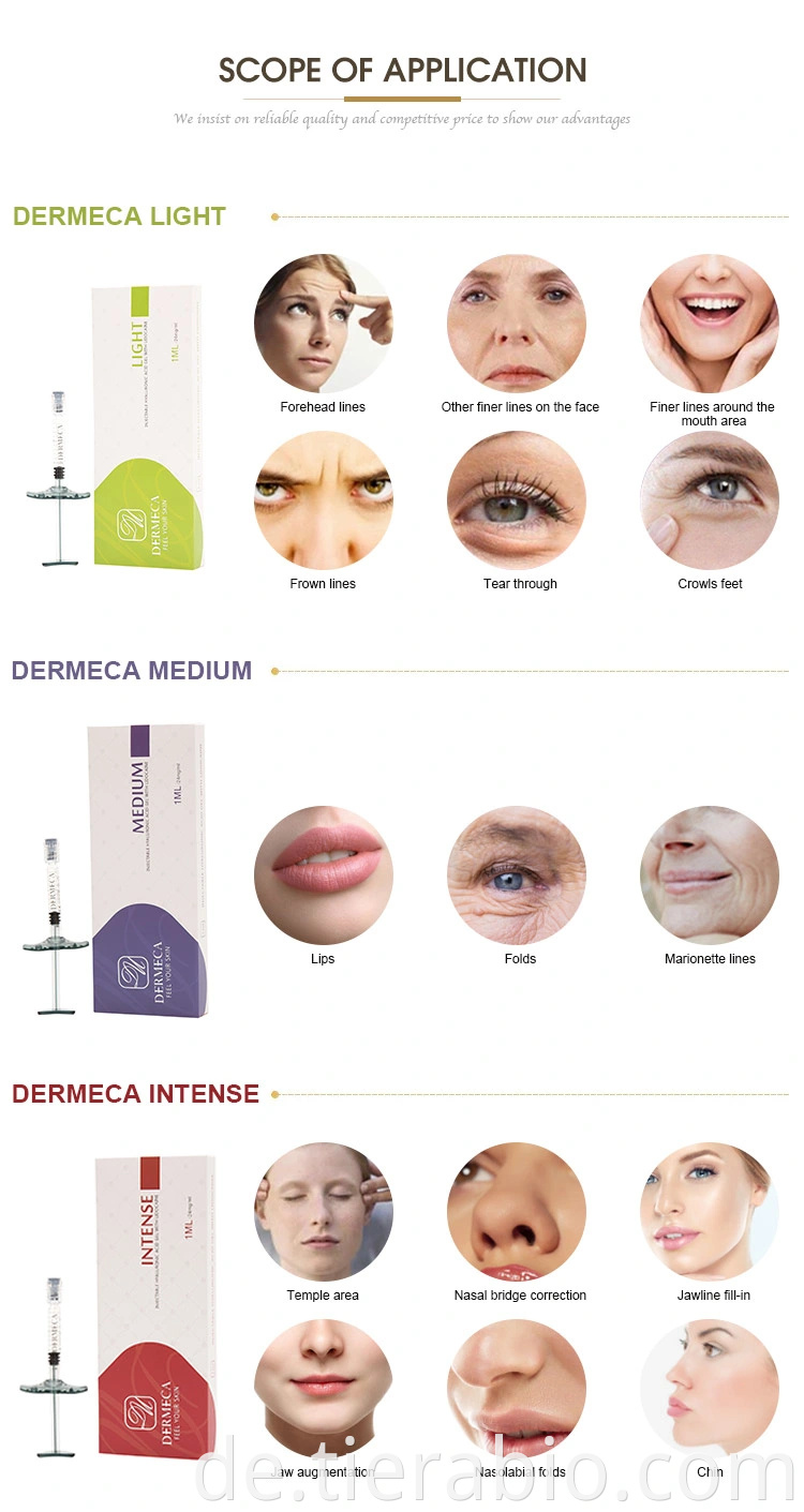 Dermeca Deep 2ml Dermal Filler Hyaluronsäure für Hautfüller Hyaluronsäure Gel